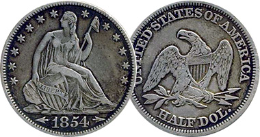 US Seated Liberty Half Dollar 1839 to 1891