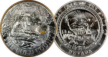 US Silver Coin with Gold Nugget 1970 to Date