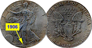 US Fake Silver Eagle (Counterfeit) 1902 to 1906