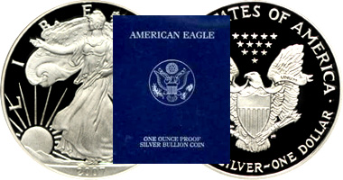 US Silver Eagle Proof Coins in Government Package 1986 to Date