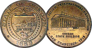US So-called Dollar Panama-Pacific Expo Oregon Building 1915