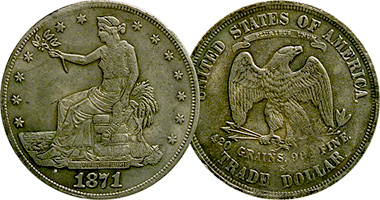 US Trade Dollar (Counterfeit) 1870 and 1871
