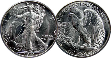 US Walking Liberty Half Dollar 1916 to 1947