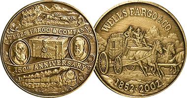 Coin Value: US Wells Fargo 150th Anniversary 2002