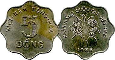 Vietnam 5 Dong 1966 to 1971