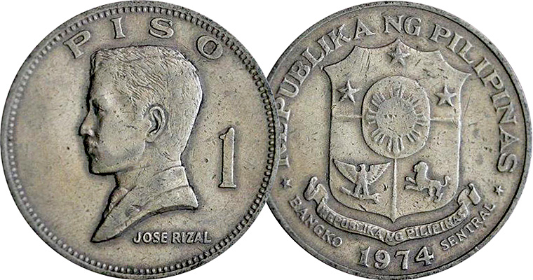 Coin Value Philippines 1 Piso 1972 To 1974 large Photo 