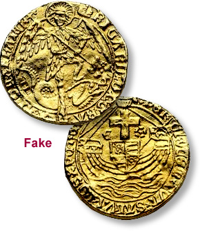 Coin Value Medieval Great Britain Gold Angel Coins of Elizabeth I