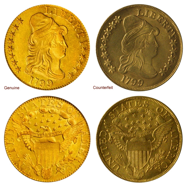 Coin Value: US Bust Heraldic Eagle $2.50, $5, and $10 Gold (Fakes are ...