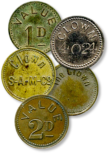 Coin Value US with CLOWN Annotation 1900 to 1930