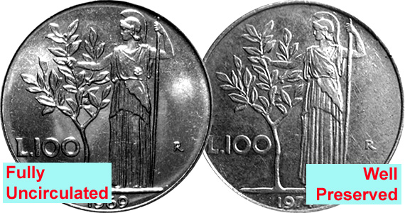 Coin Value Italy 100 Lire 1955 to 1989