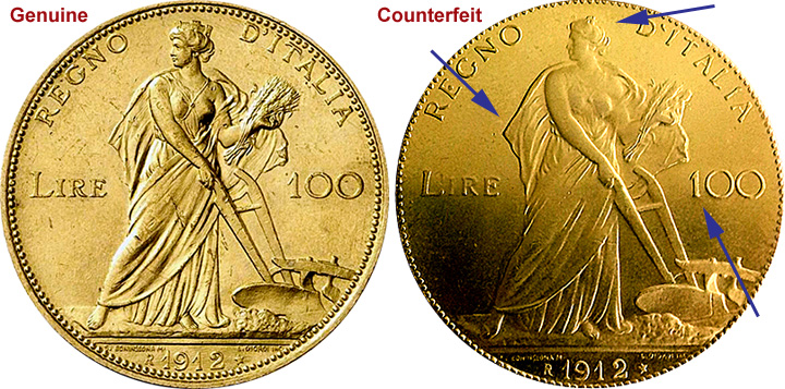 Coin Value Italy 10 20 50 and 100 Lire Fakes are possible