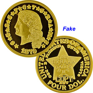 Coin Value US Stella 4 Dollar Gold Piece Fakes are possible